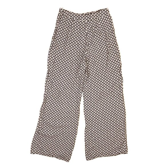 NOBODY'S CHILD Fearne Cotton Brown Cream Geo Print Wide Leg Cora Trousers Size 4 - Picture 5 of 9